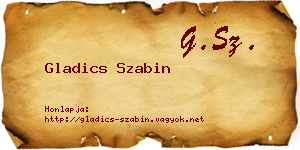 Gladics Szabin névjegykártya